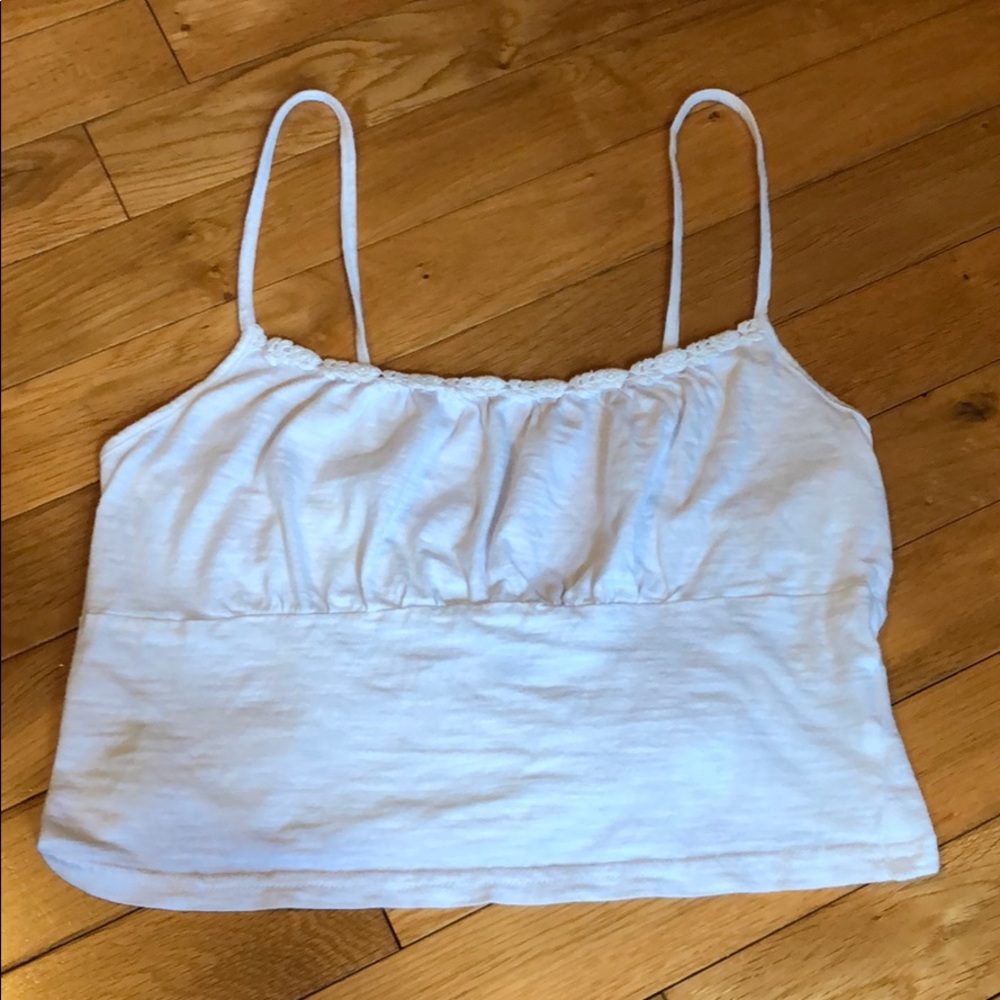 Super cute white crop top.
